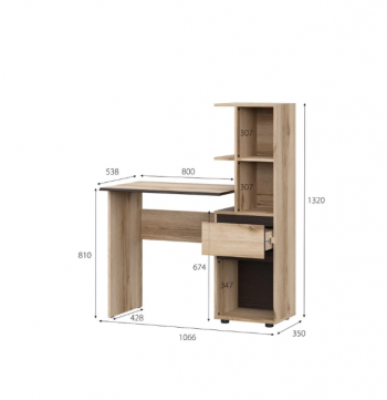 Стол письменный с надстройкой Берген (МИ) в Ивделе - ivdel.mebel-e96.ru