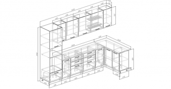 Угловой кухонный гарнитур Крафт 3200*1400 мм Sanvut в Ивделе - ivdel.mebel-e96.ru