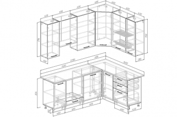 Угловой кухонный гарнитур Трансильвания 2200*1600 мм Sanvut в Ивделе - ivdel.mebel-e96.ru