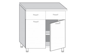 2.80.22 Грейс Шкаф-стол с двумя ящиками и двумя дверцами (б/столешницы) в Ивделе - ivdel.mebel-e96.ru | фото