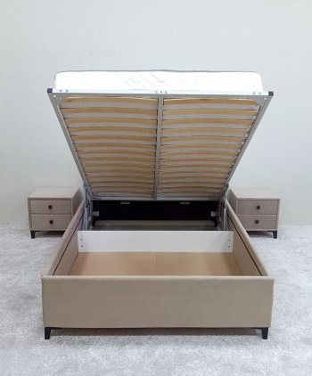 Кровать с подъемным механизмом Мега беж (Лин) в Ивделе - ivdel.mebel-e96.ru