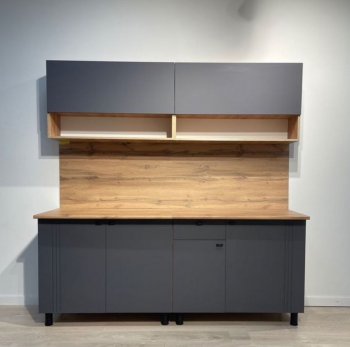 Кухонный гарнитур Монако 2000 мм графит (СВ) в Ивделе - ivdel.mebel-e96.ru