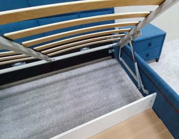Кровать с подъемным механизмом Мега синий (Лин) в Ивделе - ivdel.mebel-e96.ru