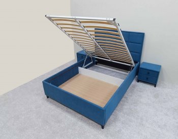 Кровать с подъемным механизмом Мега синий (Лин) в Ивделе - ivdel.mebel-e96.ru