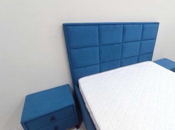 Кровать с подъемным механизмом Мега синий (Лин) в Ивделе - ivdel.mebel-e96.ru