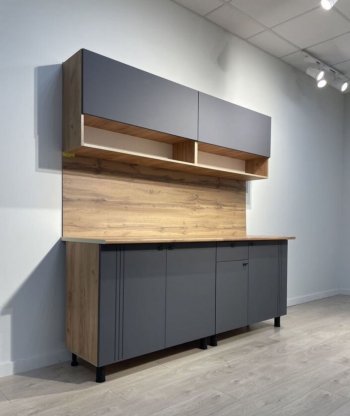 Кухонный гарнитур Монако 2000 мм графит (СВ) в Ивделе - ivdel.mebel-e96.ru