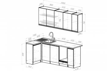 Кухонный гарнитур Адажио прайм 400 1100х2000 мм (Герда) в Ивделе - ivdel.mebel-e96.ru