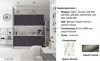 Кухонный гарнитур 2000 мм Агата (Игни) в Ивделе - ivdel.mebel-e96.ru