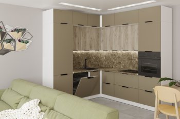 Кухонный гарнитур Альба гранд прайм 2200х2500 мм (Герда) в Ивделе - ivdel.mebel-e96.ru