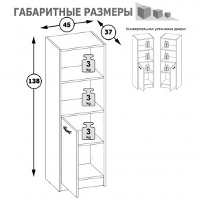 Стеллаж две ниши и дверка Альфа 09.135 солнечный свет в Ивделе - ivdel.mebel-e96.ru