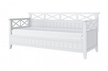 Кровать из массива Амелия белый античный (БМ) в Ивделе - ivdel.mebel-e96.ru