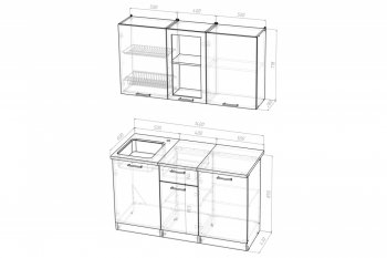 Кухонный гарнитур Амели медиум 1400 мм (Герда) в Ивделе - ivdel.mebel-e96.ru