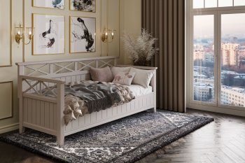 Кровать из массива Амелия льняной (БМ) в Ивделе - ivdel.mebel-e96.ru