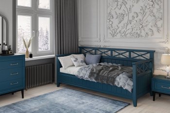 Кровать из массива Амелия сапфир без ящиков (БМ) в Ивделе - ivdel.mebel-e96.ru