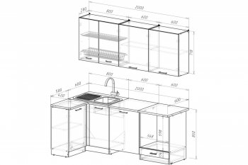 Кухонный гарнитур Антика прайм 1100х2000 мм  (Герда) в Ивделе - ivdel.mebel-e96.ru