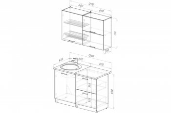 Кухонный гарнитур Антика лайт 1200 мм (Герда) в Ивделе - ivdel.mebel-e96.ru