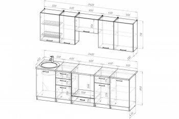 Кухонный гарнитур Антика базис 2400 мм (Герда) в Ивделе - ivdel.mebel-e96.ru