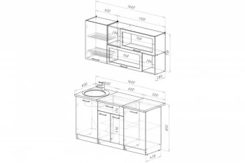 Кухонный гарнитур Антика стандарт 1600 мм (Герда) в Ивделе - ivdel.mebel-e96.ru