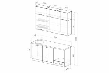 Кухонный гарнитур Асая макси 2 1800 мм ПМ (Герда) в Ивделе - ivdel.mebel-e96.ru