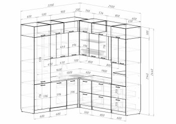 Кухонный гарнитур Асая гранд прайм 2200х2500 мм (Рерда) в Ивделе - ivdel.mebel-e96.ru