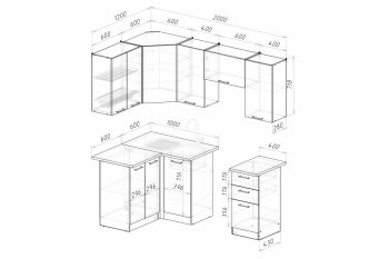 Кухонный гарнитур Асая оптима 5 1200х2000 мм (Герда) в Ивделе - ivdel.mebel-e96.ru