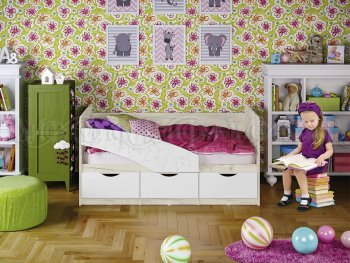 Кровать Бабочки Шарли белый (Миф) в Ивделе - ivdel.mebel-e96.ru