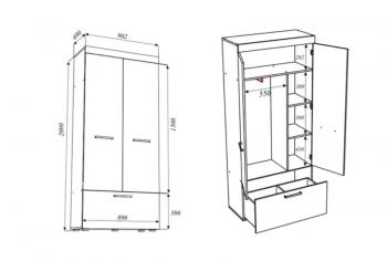 Шкаф Бастон 900 мм (Эра) в Ивделе - ivdel.mebel-e96.ru