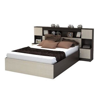 Кровать двуспальная с прикроватным блоком Бася КР552 (СтендМ) в Ивделе - ivdel.mebel-e96.ru