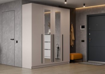 Шкаф 2000 мм Берген ШК-2000 с зеркалом кашемир (ИЦ) в Ивделе - ivdel.mebel-e96.ru