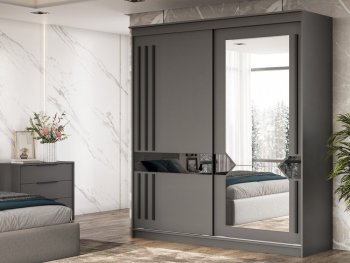 Шкаф-купе №25 2000 мм Блэк ЛАЙТ графит (СВ) в Ивделе - ivdel.mebel-e96.ru