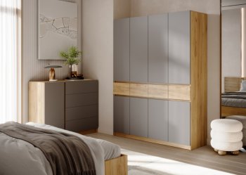 Спальный гарнитур Бостон Лайт серый (Стиль) в Ивделе - ivdel.mebel-e96.ru