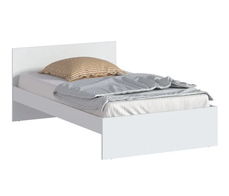 Кровать (1400) Бруклин СБ-3353 с основанием ЛДСП (Белый) (СП) в Ивделе - ivdel.mebel-e96.ru