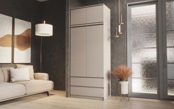 Шкаф Челси с антресолью 900 мм Кашемир (Миф) в Ивделе - ivdel.mebel-e96.ru