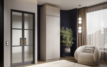 Шкаф 800 мм Челси двустворчатый с антресолью Кашемир (Миф) в Ивделе - ivdel.mebel-e96.ru