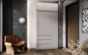 Шкаф 1200 мм Челси с антресолью Кашемир (Миф) в Ивделе - ivdel.mebel-e96.ru