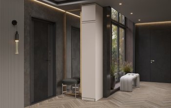 Пенал 400 мм Челси (1 створка) с антресолью, Кашемир (Миф) в Ивделе - ivdel.mebel-e96.ru