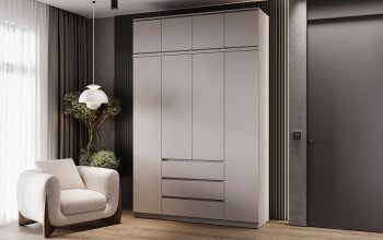 Шкаф 1600 мм Челси с антресолью Кашемир (Миф) в Ивделе - ivdel.mebel-e96.ru