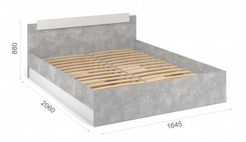 Кровать Чикаго 160 с ламелью Ателье светлый/белый (Имп) в Ивделе - ivdel.mebel-e96.ru