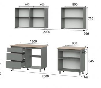 Кухонный гарнитур Денвер 2000 мм (СВ) в Ивделе - ivdel.mebel-e96.ru