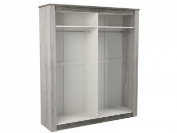 Шкаф 1900 мм 4-х дверный Денвер Риббек серый (СБК) в Ивделе - ivdel.mebel-e96.ru