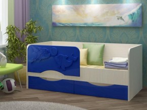 Детская кровать Дельфин-2 МДФ, тёмно-синий, 80х160 в Ивделе - ivdel.mebel-e96.ru