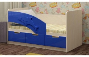 Детская кровать Дельфин-6 МДФ, 80х160, темно-синий в Ивделе - ivdel.mebel-e96.ru