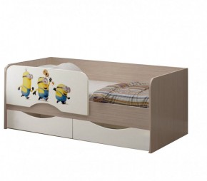 Детская кровать Юниор-12 МДФ Миньоны, 80х160 в Ивделе - ivdel.mebel-e96.ru