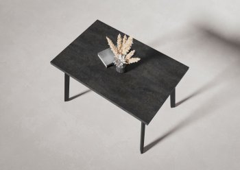 Стол нераздв. Дублин 32 КРАФТ В2, ЛДСП Цемент темный (Вудман) в Ивделе - ivdel.mebel-e96.ru