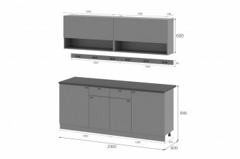 Кухонный гарнитур Энни 2000 мм (МИ) в Ивделе - ivdel.mebel-e96.ru