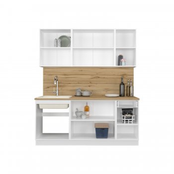 КУхонный гарнитур Эстетик 1800 мм белый (Сурская) в Ивделе - ivdel.mebel-e96.ru