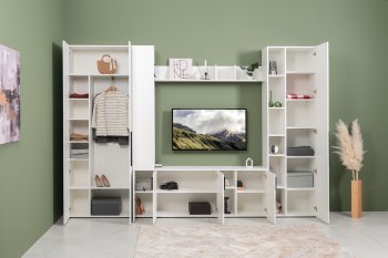 Стенка Эйр модульная, белый (Моби) в Ивделе - ivdel.mebel-e96.ru