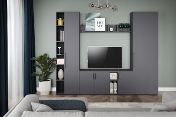Шкаф-пенал 400 мм Эйр 16.324.01 графит (Моби) в Ивделе - ivdel.mebel-e96.ru