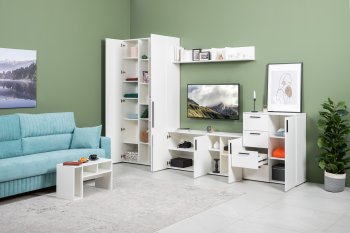 Стенка Эйр комп 1, белый (Моби) в Ивделе - ivdel.mebel-e96.ru