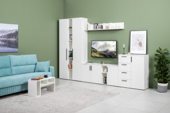 Стенка Эйр модульная, белый (Моби) в Ивделе - ivdel.mebel-e96.ru
